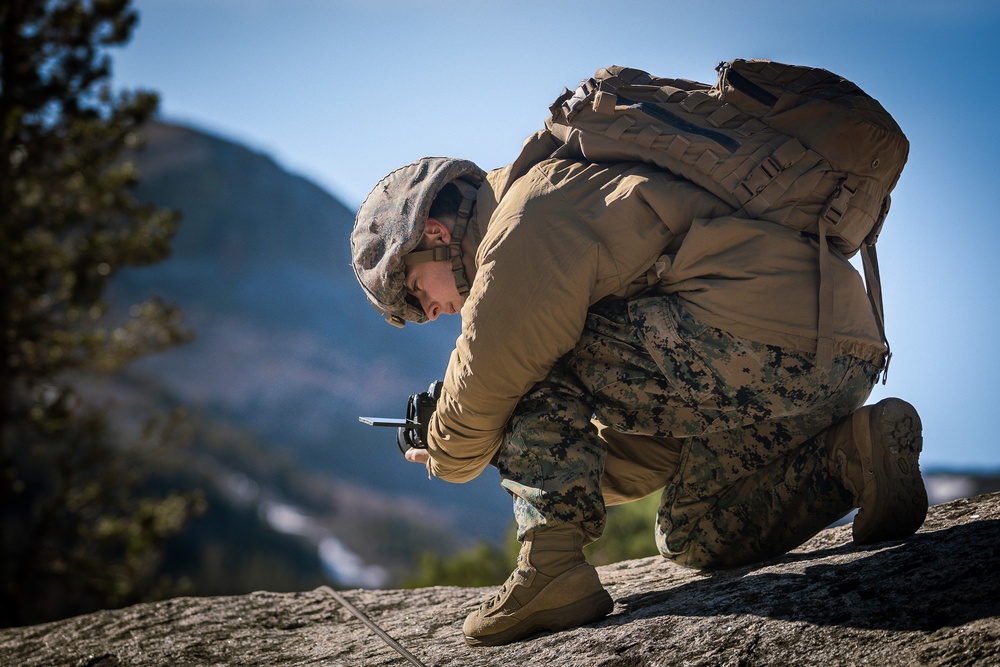 2/5 Marines and the French 27th Mountain Infantry Brigade perform simulated cliff assaults during MTX 1-24