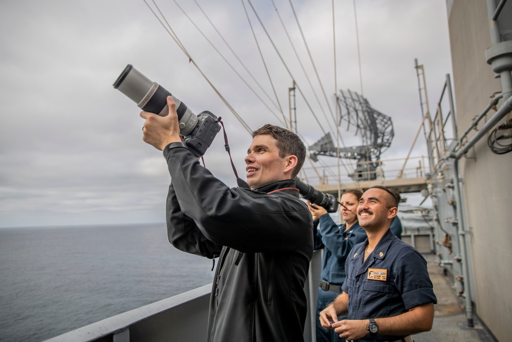 Abraham Lincoln Sailors observe solar eclipse