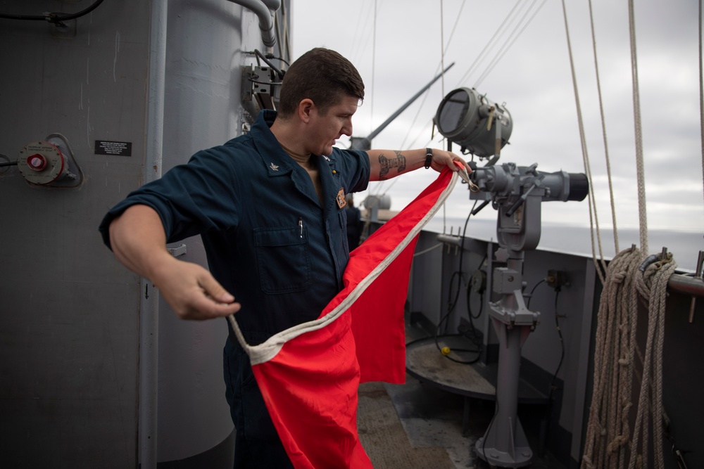 Abraham Lincoln Sailors observe solar eclipse