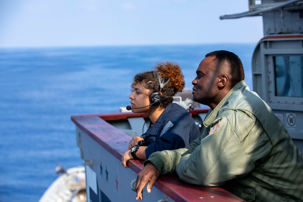 USS Normandy Conducts a Replenishment-at-Sea