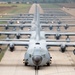 Seven C-130 Hercules aircraft perform ‘elephant walk’