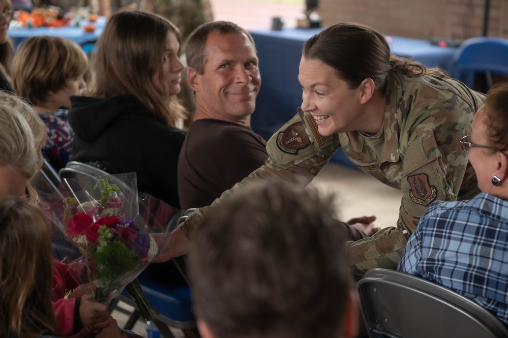 New chief master sergeant gives flowers to family