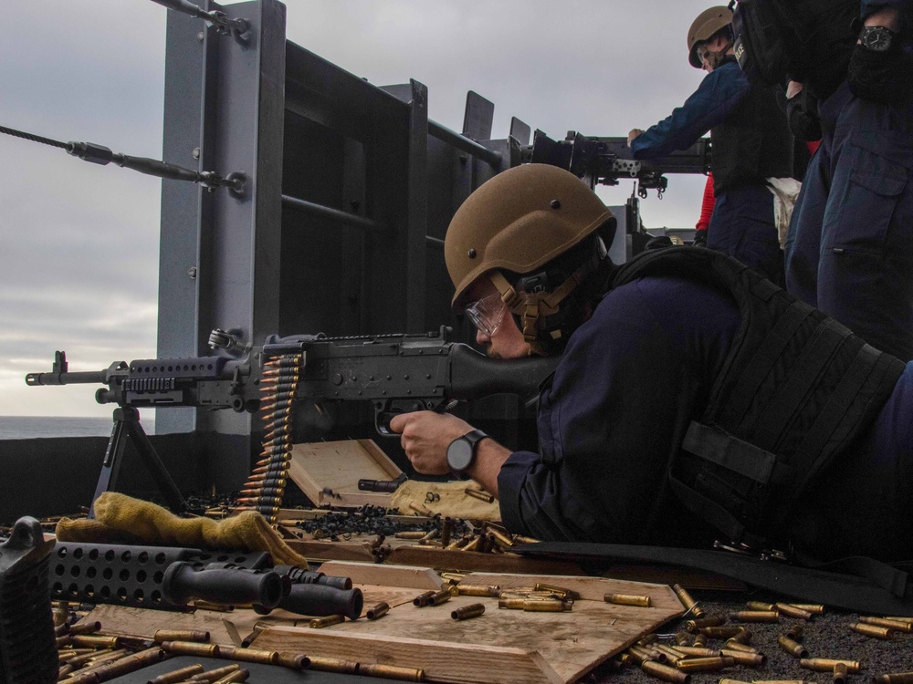 Abraham Lincoln Sailors participate in a live-fire exercise