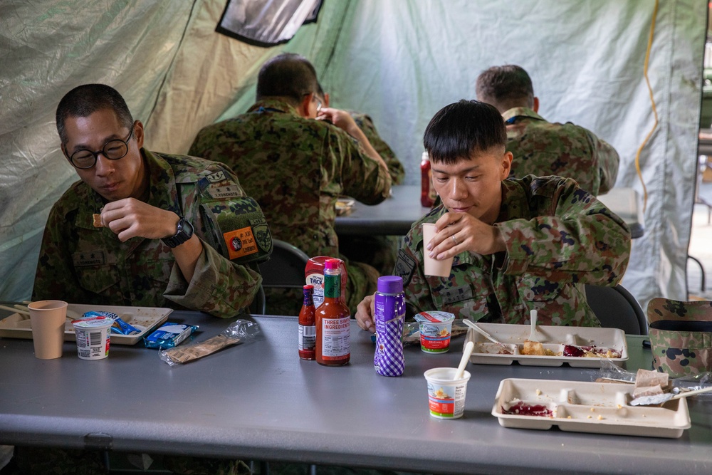 Resolute Dragon 23 FTX | 3rd MLG Marines Host Field Mess for U.S. Marines, JGSDF