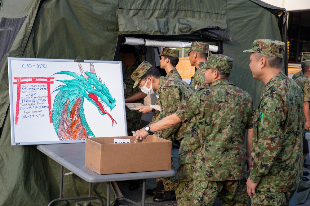 Resolute Dragon 23 FTX | 3rd MLG Marines Host Field Mess for U.S. Marines, JGSDF