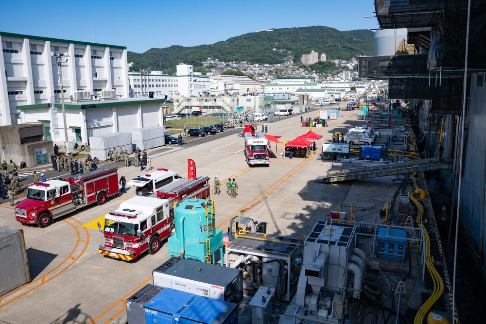 USS America (LHA 6) Conducts 8010 Industrial Fire Drill