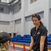 Service members and residents participate in an Emergency Evacuation Program exercise