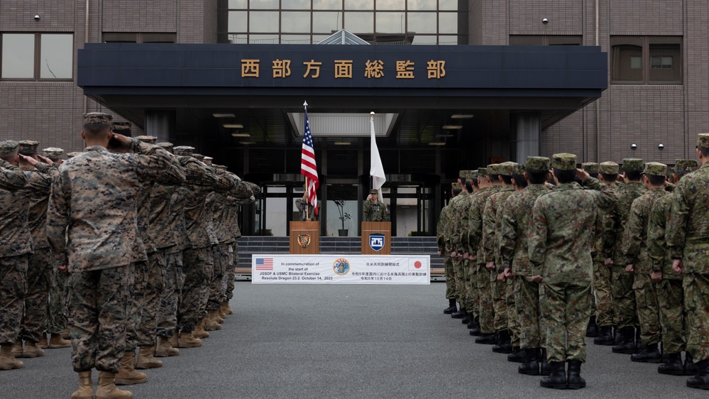 Resolute Dragon 23 Field Training Exercise Opening Ceremony at Camp Kengun