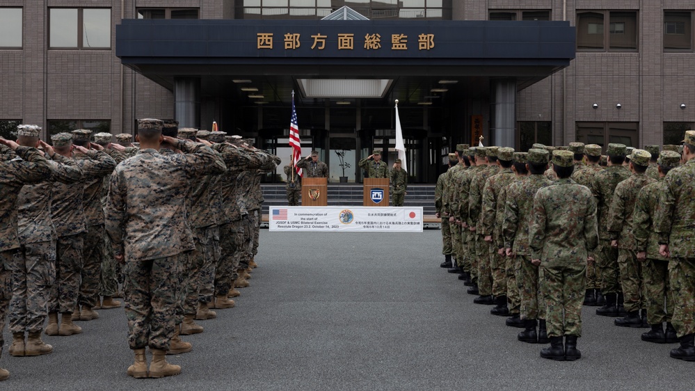 Resolute Dragon 23 Field Training Exercise Opening Ceremony at Camp Kengun