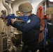 Sailors aboard the USS Rafael Peralta (DDG 115) conduct training before conducting active shooter drills in the South China Sea
