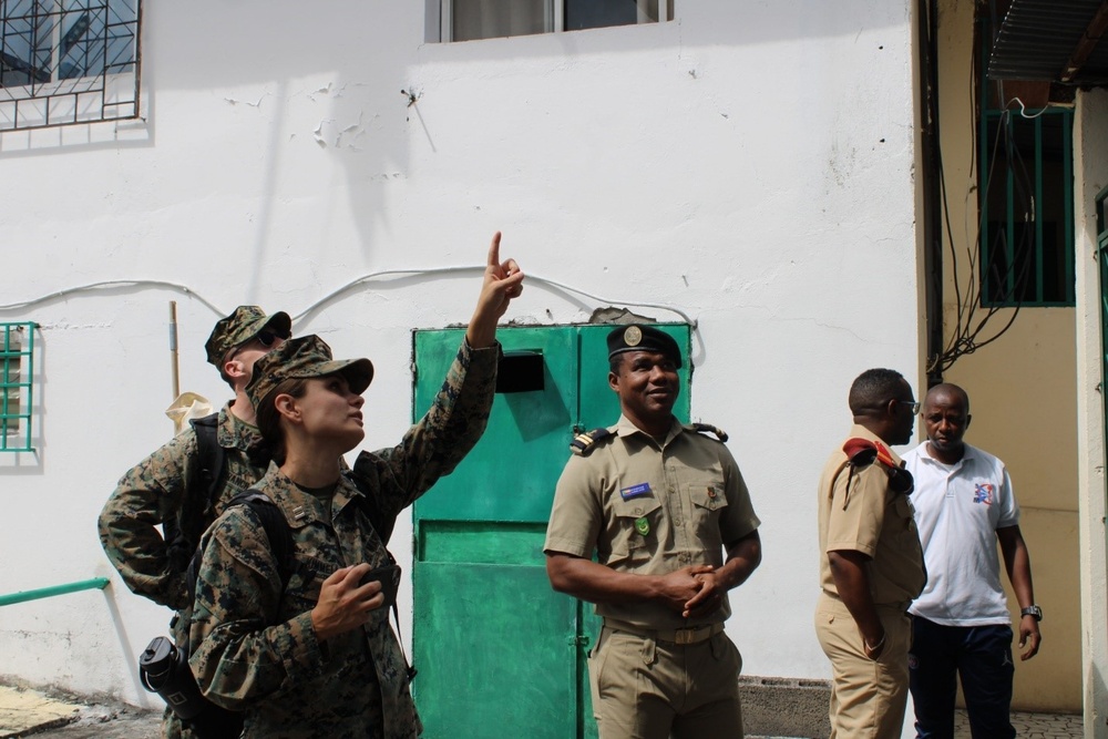 Civil Affairs and Preventative Medicine conduct a civil engagement with medical staff from the Comorian Military.