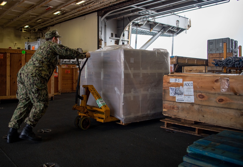 U.S. Navy Offloads Cargo