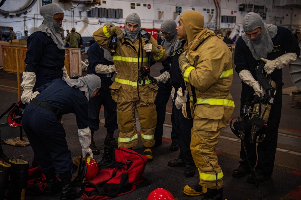 U.S. Navy Sailors Prepare For Drill