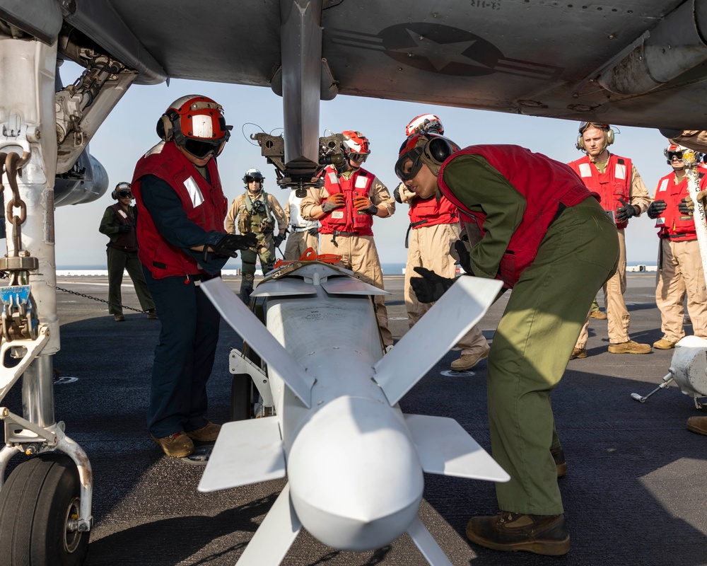 USS Bataan Loads Joint Standoff Weapons