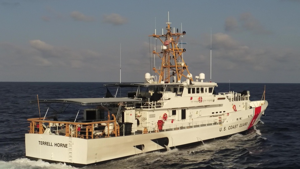 U.S. Coast Guard Cutter Terrell Horne patrols during Operation Southern Shield 2023