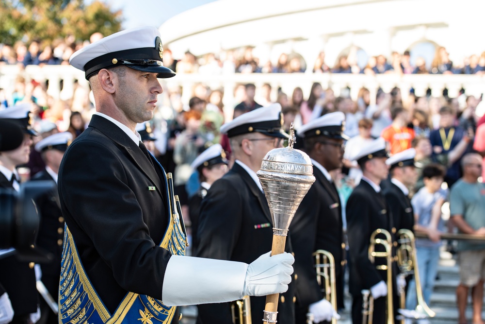 A Navy Full Honors Wreath-Laying Ceremony is Conducted at the Tomb of the Unknown Soldier in Honor of the U.S. Navy’s 248th Birthday