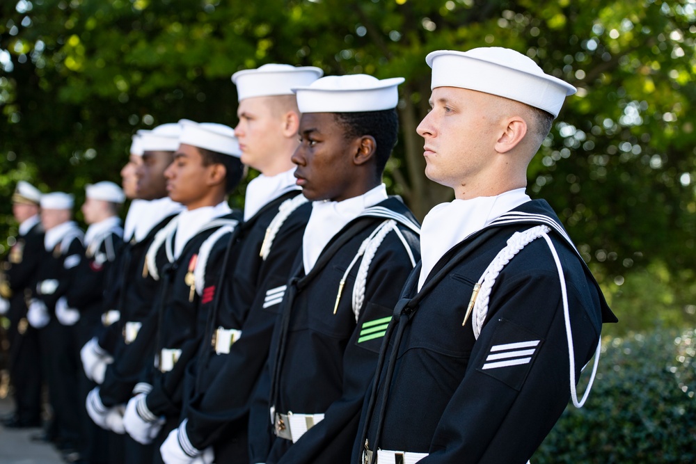 A Navy Full Honors Wreath-Laying Ceremony is Conducted at the Tomb of the Unknown Soldier in Honor of the U.S. Navy’s 248th Birthday