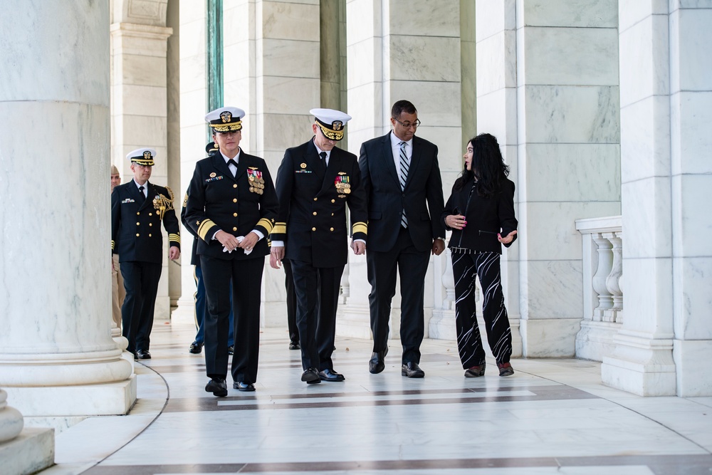 A Navy Full Honors Wreath-Laying Ceremony is Conducted at the Tomb of the Unknown Soldier in Honor of the U.S. Navy’s 248th Birthday