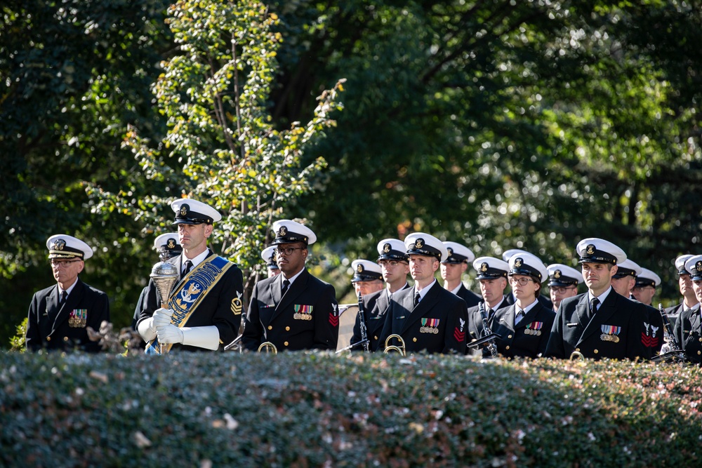 A Navy Full Honors Wreath-Laying Ceremony is Conducted at the Tomb of the Unknown Soldier in Honor of the U.S. Navy’s 248th Birthday