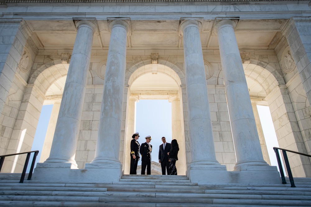 A Navy Full Honors Wreath-Laying Ceremony is Conducted at the Tomb of the Unknown Soldier in Honor of the U.S. Navy’s 248th Birthday