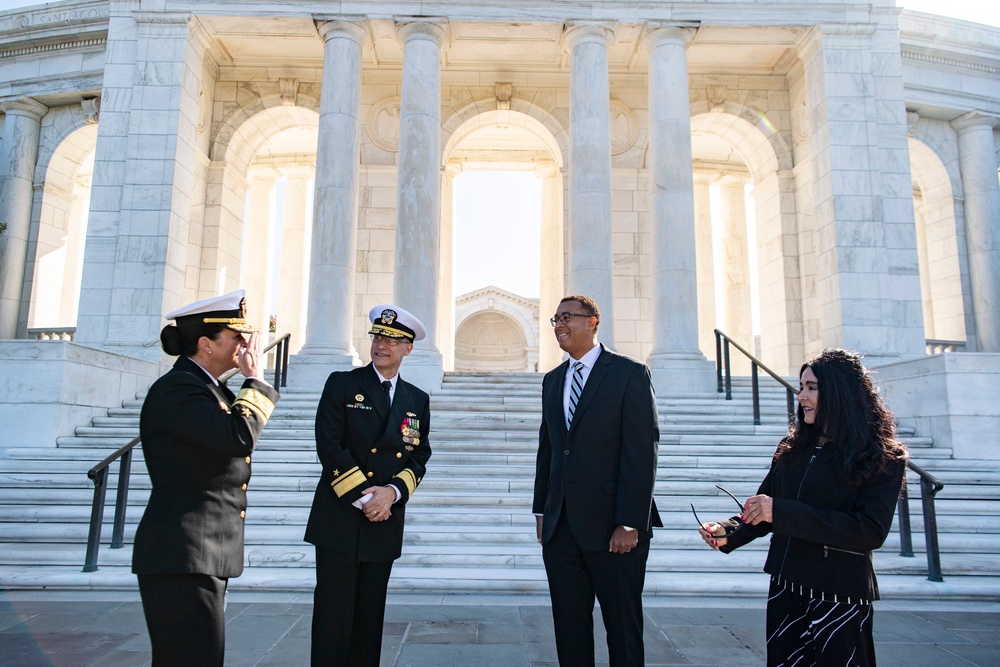 A Navy Full Honors Wreath-Laying Ceremony is Conducted at the Tomb of the Unknown Soldier in Honor of the U.S. Navy’s 248th Birthday