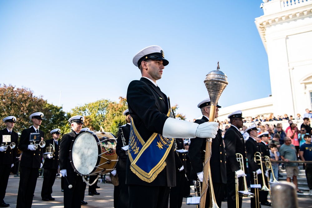 A Navy Full Honors Wreath-Laying Ceremony is Conducted at the Tomb of the Unknown Soldier in Honor of the U.S. Navy’s 248th Birthday