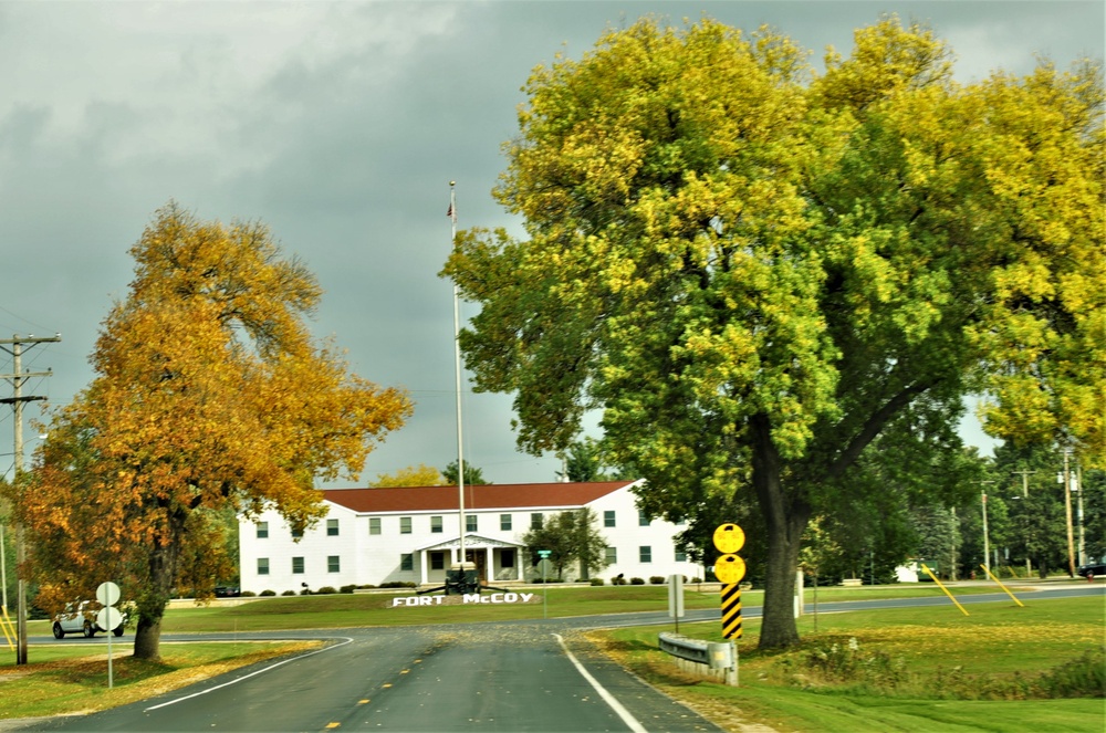 Fall Colors and the American Flag at Fort McCoy