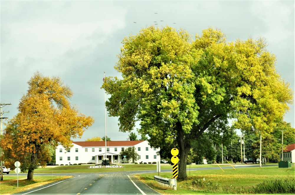 Fall Colors and the American Flag at Fort McCoy