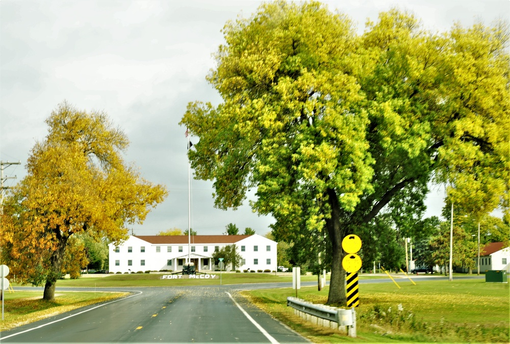 Fall Colors and the American Flag at Fort McCoy