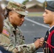 ARSOUTH, 410th CSB, and ARNORTH NCOs support local JROTC during drill competition