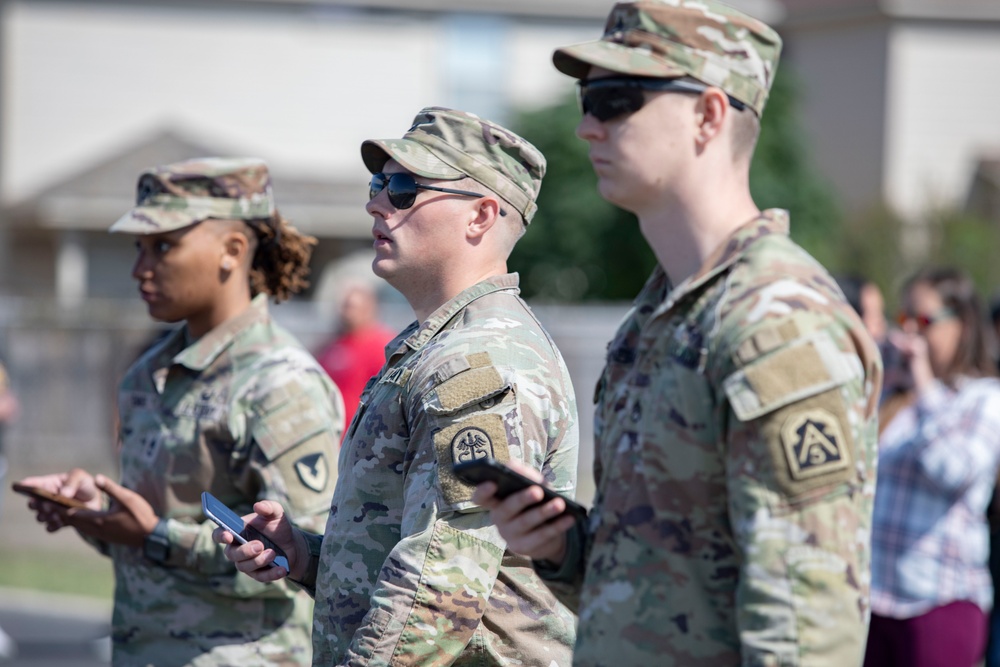 ARSOUTH, 410th CSB, and ARNORTH NCOs support local JROTC during drill competition