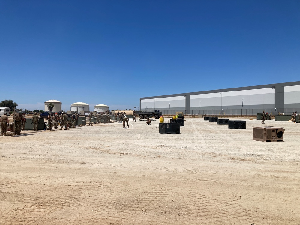 Initial Expeditionary Camp Setup at March Air Reserve Base