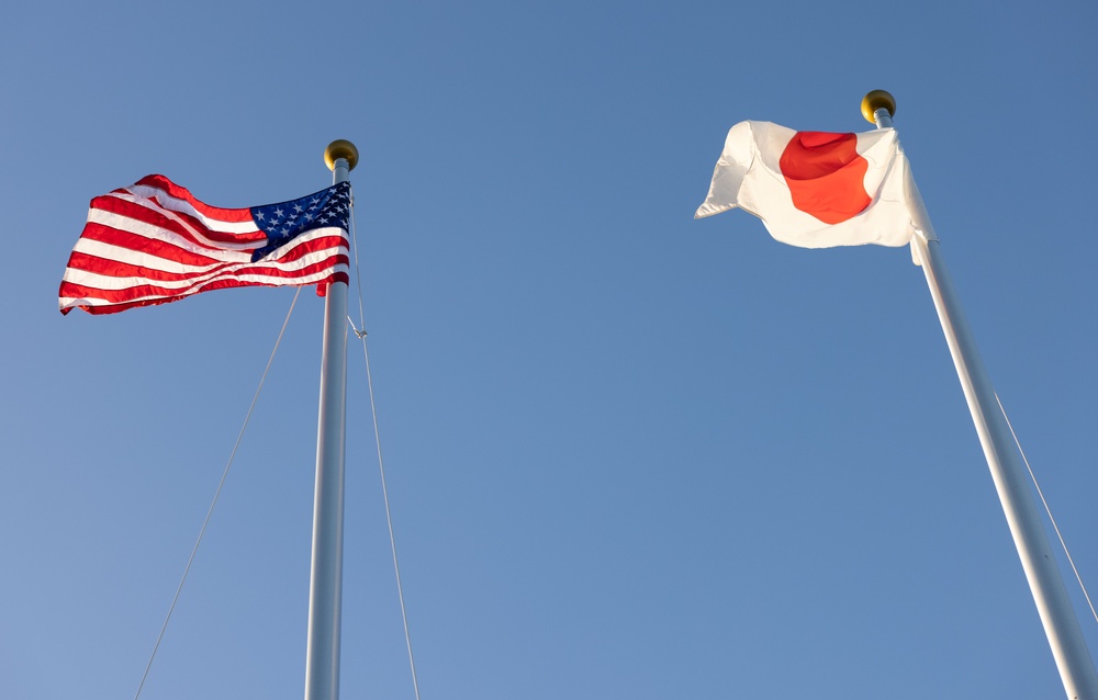 RD 23 FTX | U.S., Japan National Flag Raising Ceremony on Camp Ishigaki