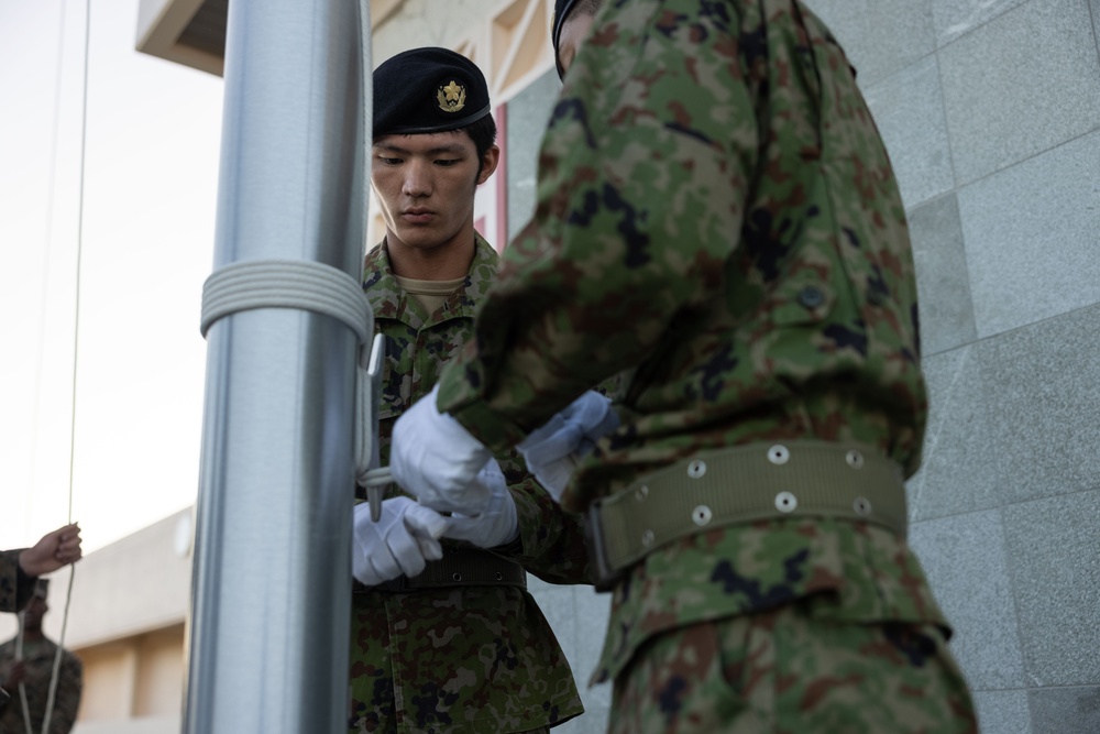 RD 23 FTX | U.S., Japan National Flag Raising Ceremony on Camp Ishigaki