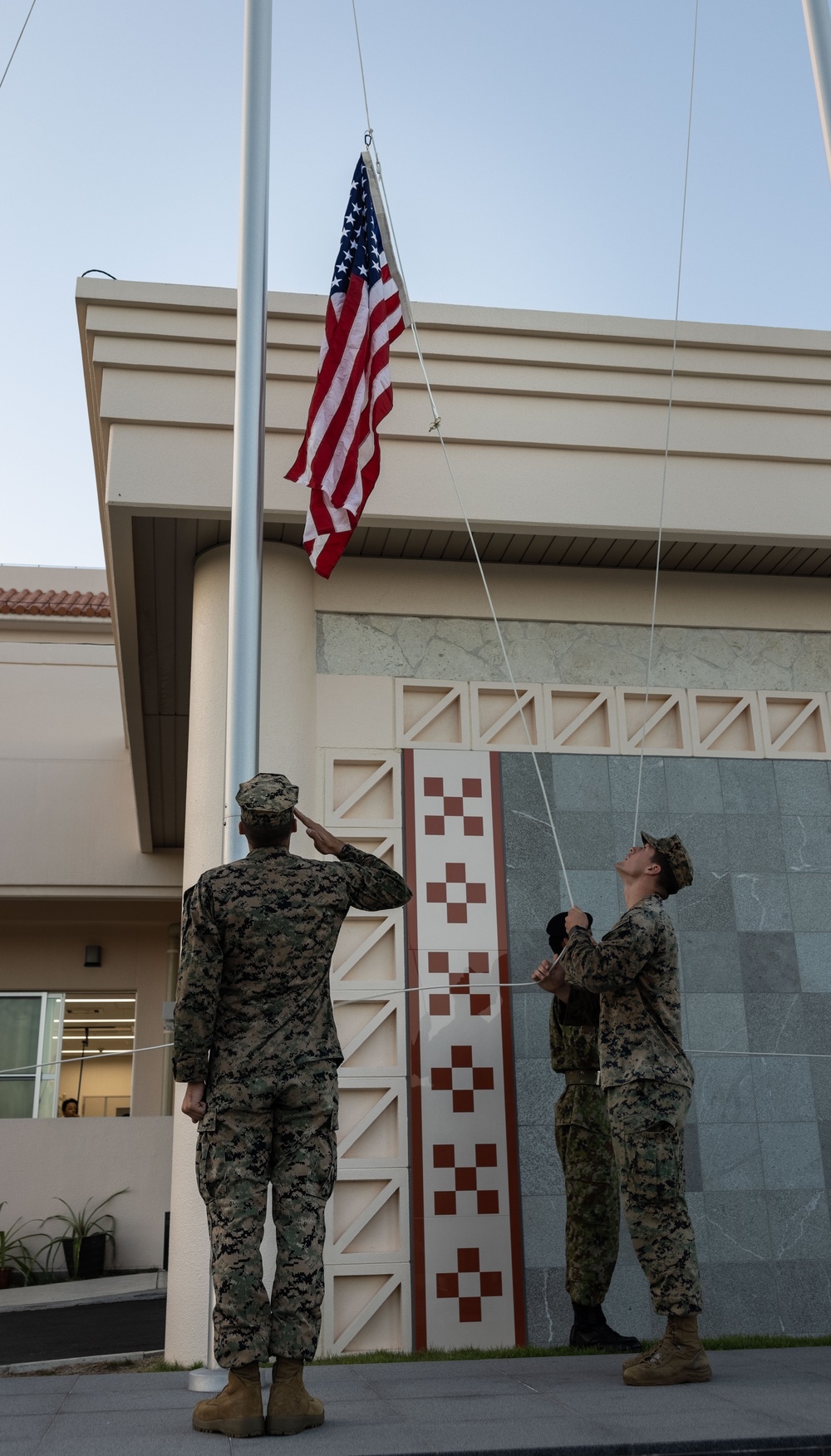 RD 23 FTX | U.S., Japan National Flag Raising Ceremony on Camp Ishigaki