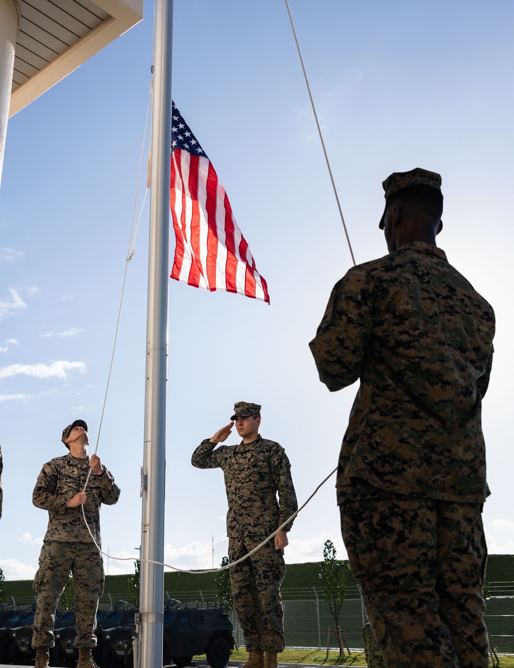 RD 23 FTX | U.S., Japan National Flag Raising Ceremony on Camp Ishigaki