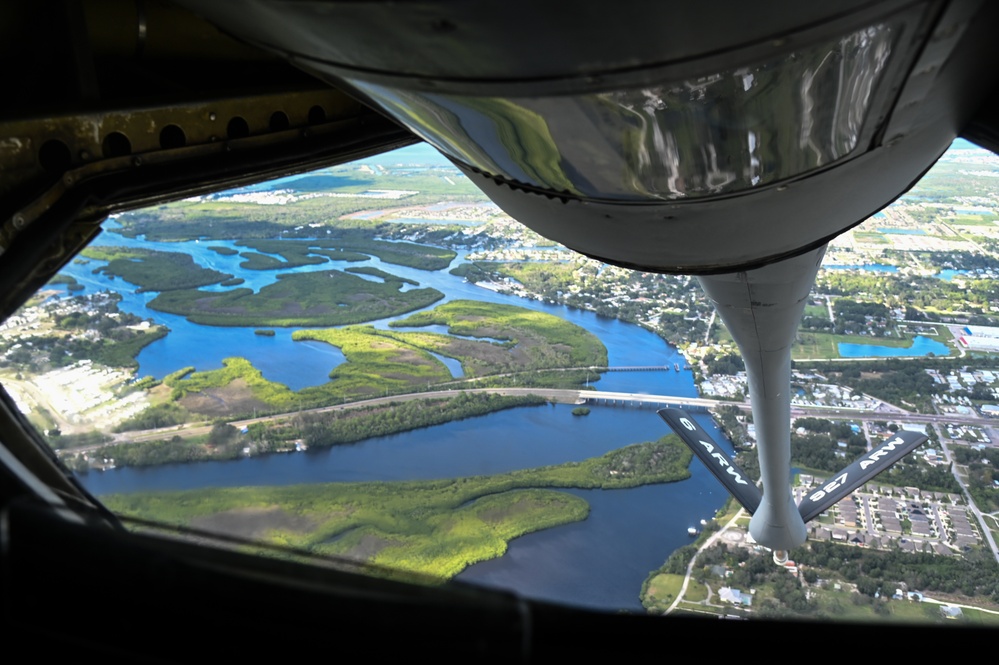 Historic KC-135 first formation flight over Tampa Bay Buccaneers Game flyover