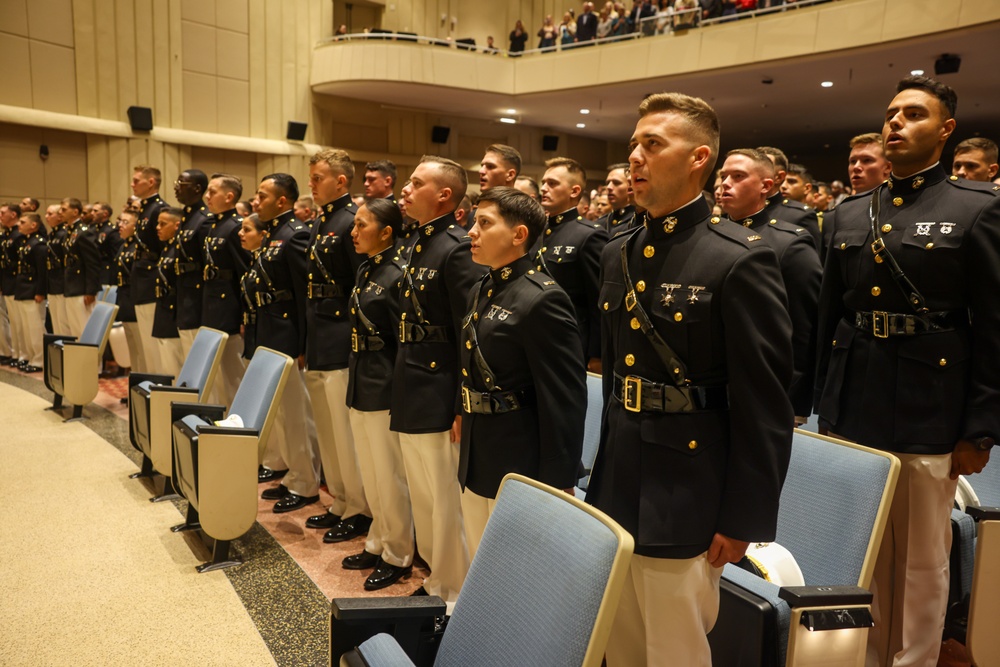 U.S. Marine Corps Officers with Charlie Company 3-23, graduate from the Basic School on Oct. 13, 2023