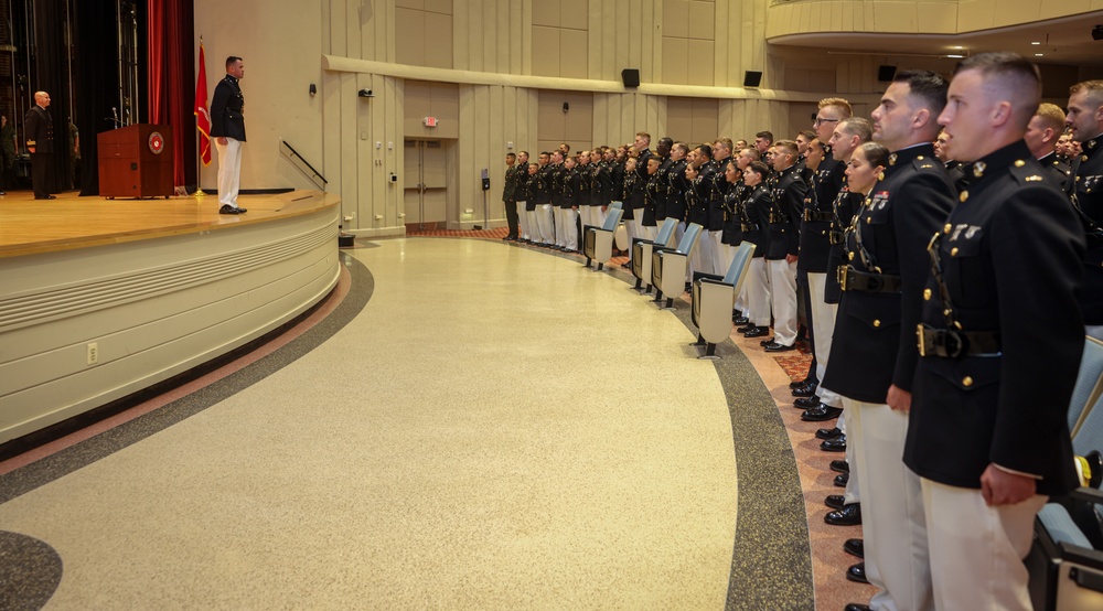 U.S. Marine Corps Officers with Charlie Company 3-23, graduate from the Basic School on Oct. 13, 2023