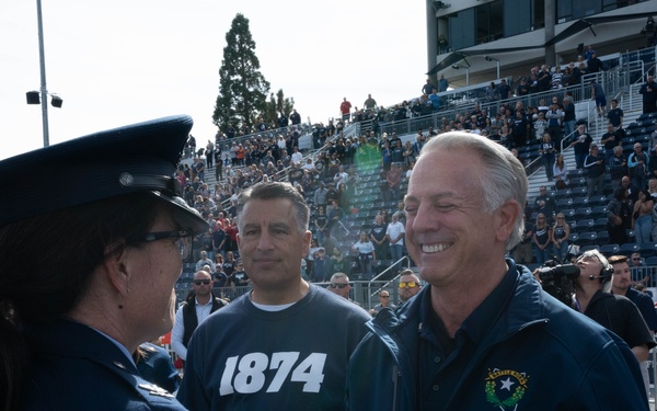 Col. Catherine M. Grush, 152nd Airlift Wing Commander, honored at University of Nevada, Reno vs. University of Nevada, Las Vegas rival game