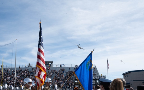 Col. Catherine M. Grush, 152nd Airlift Wing Commander, honored at University of Nevada, Reno vs. University of Nevada, Las Vegas rival game