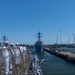 U.S. Navy Sailors Man the Rails