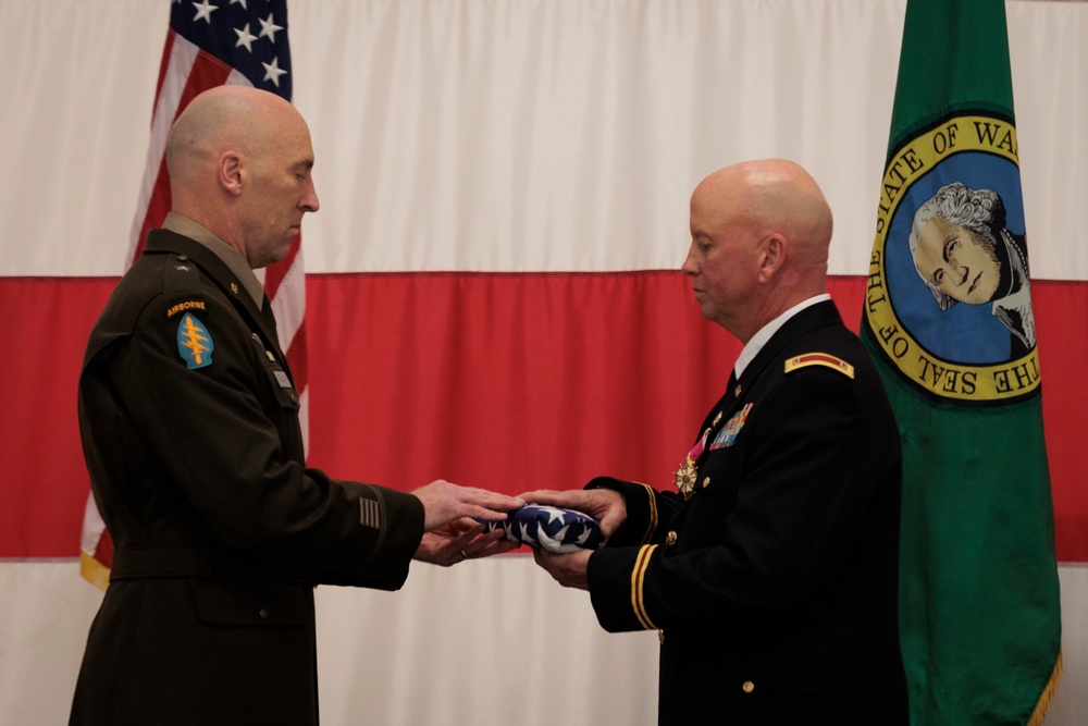 Chief Warrant Officer 3 Richard Kraft retires from the Washington National Guard after 25 years of service