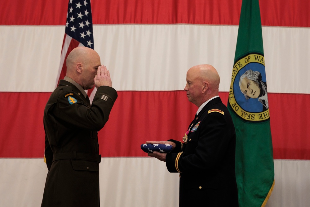 Chief Warrant Officer 3 Richard Kraft retires from the Washington National Guard after 25 years of service