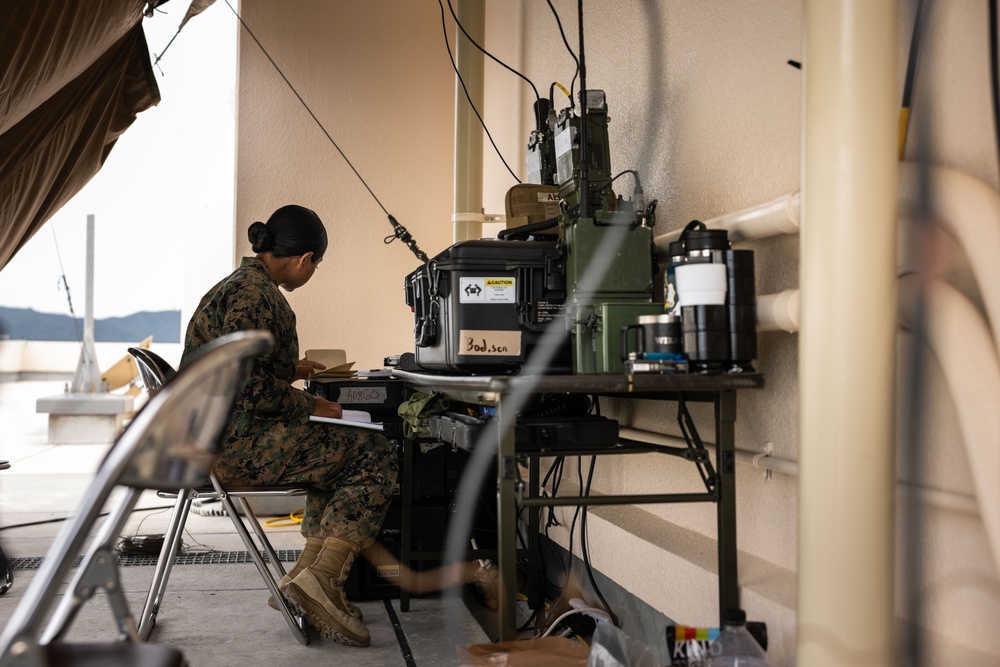 Resolute Dragon 23 FTX | 3MARDIV conducts radio checks on Camp Ishigaki