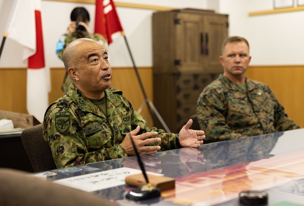 Resolute Dragon 23 FTX | MACG-18 Leaders meet with JGSDF Camp Ishigaki Commander