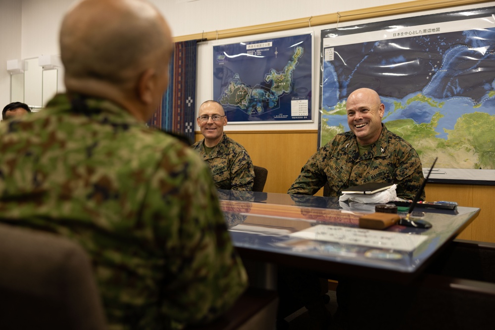 Resolute Dragon 23 FTX | MACG-18 Leaders meet with JGSDF Camp Ishigaki Commander