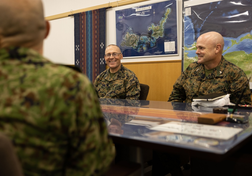 Resolute Dragon 23 FTX | MACG-18 Leaders meet with JGSDF Camp Ishigaki Commander