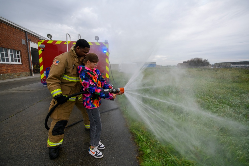 Local School visits Chièvres Air Base for Fire Prevention Week