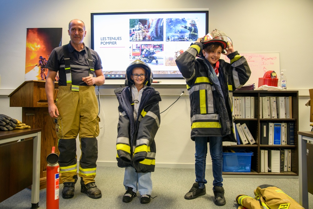 Local School visits Chièvres Air Base for Fire Prevention Week